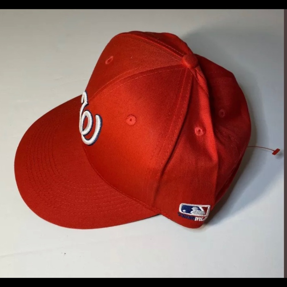WASHINGTON NATIONALS HAT CAP MLB BASEBALL ADJUSTABLE ONE SIZE OSFA RED New - Picture 3 of 7